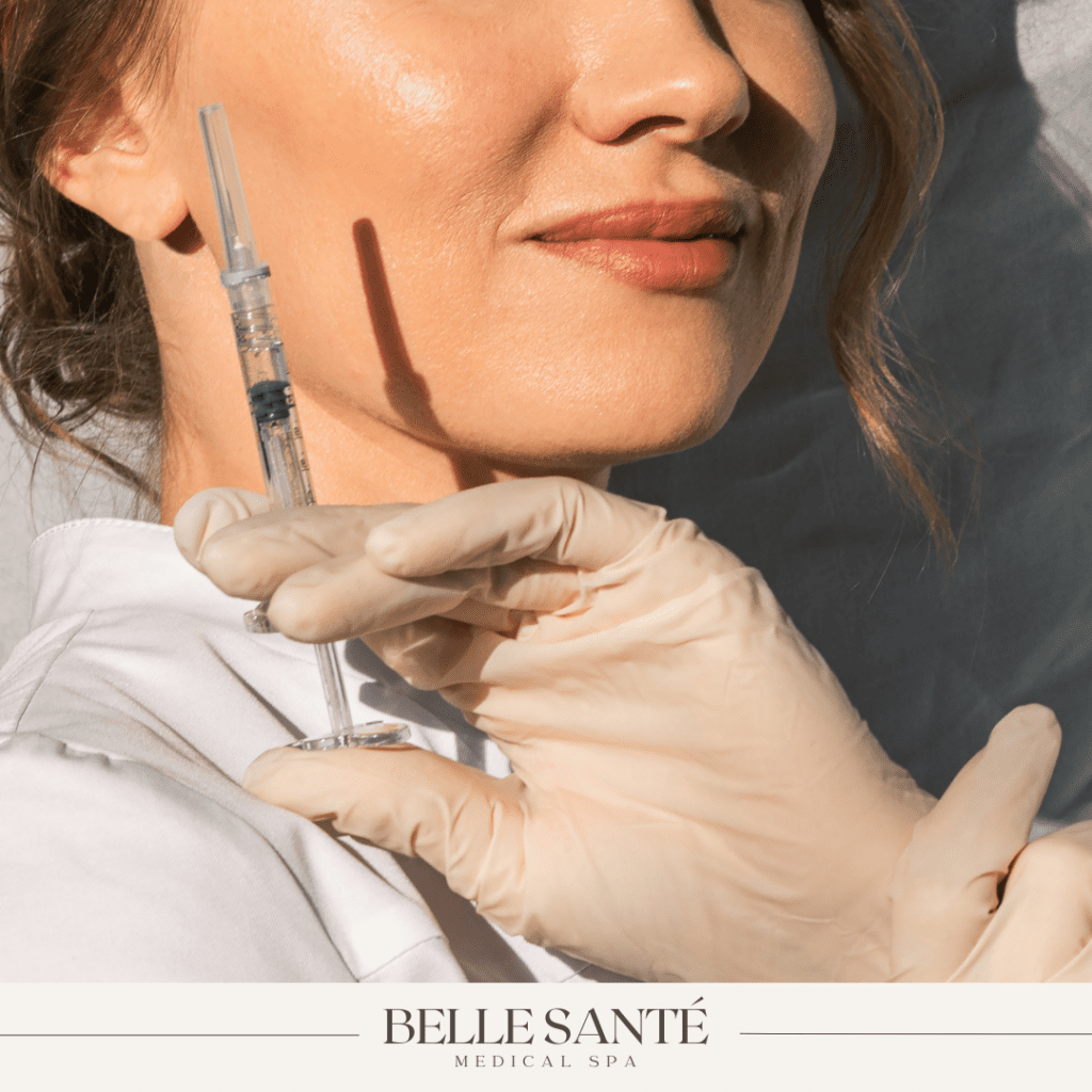 Belle Santé Medical Spa nurse injector holding syringe of Botox